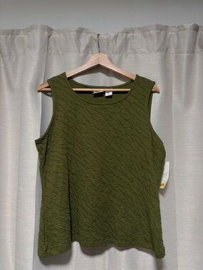C&C California Olive Green Textured Sleeveless Tank